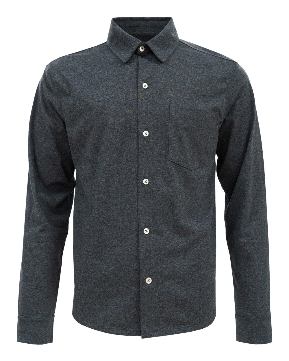 Front View of Charcoal Eco Button Down Shirt - EC650