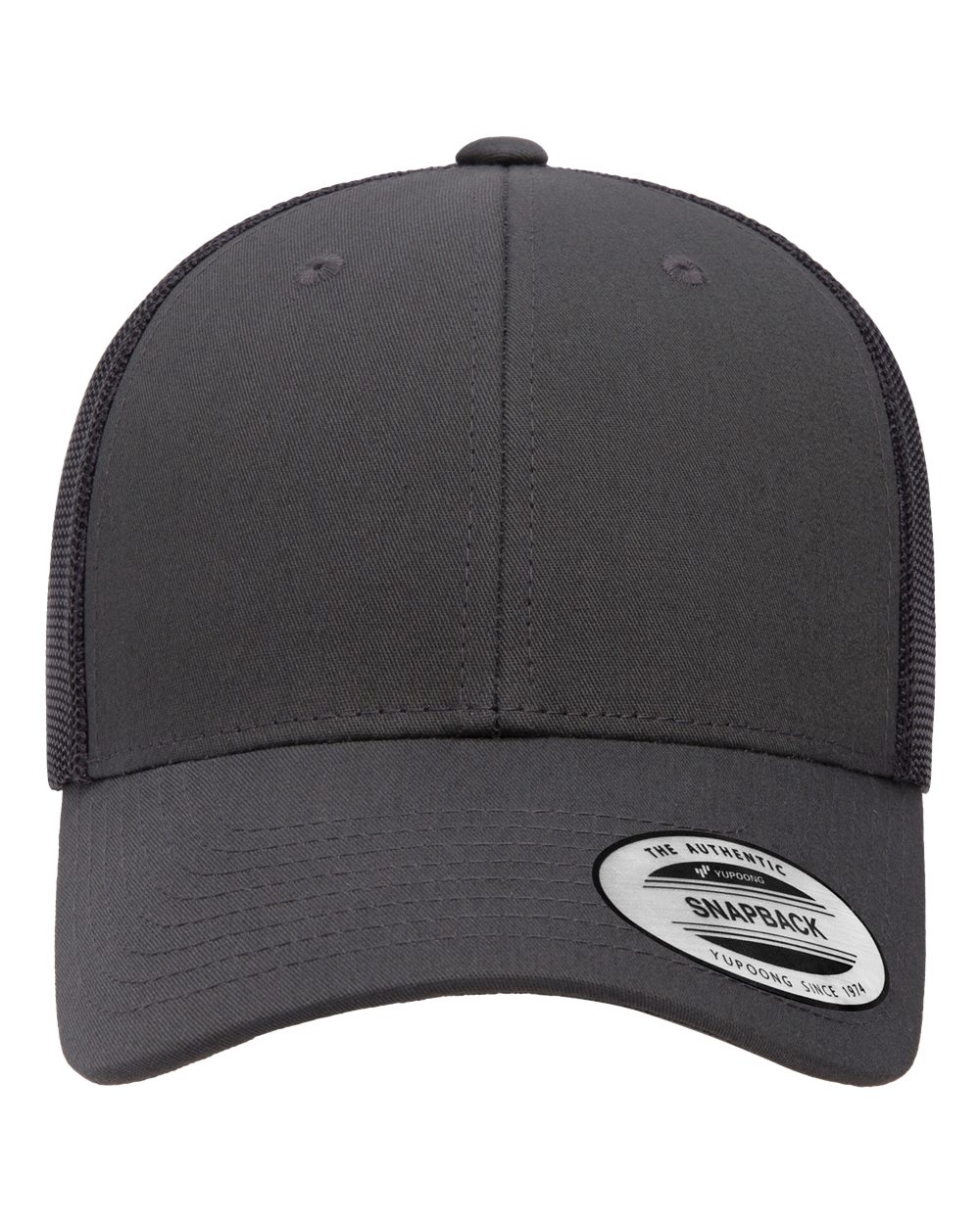 Front View of Charcoal Elite Cap - 6601