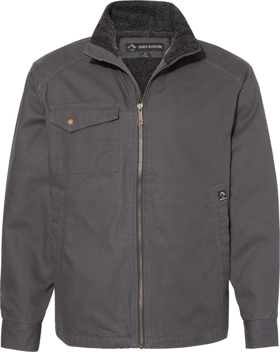 Front View of Charcoal Endeavor Canyon Cloth™ Canvas Jacket with Sherpa Lining - 5037