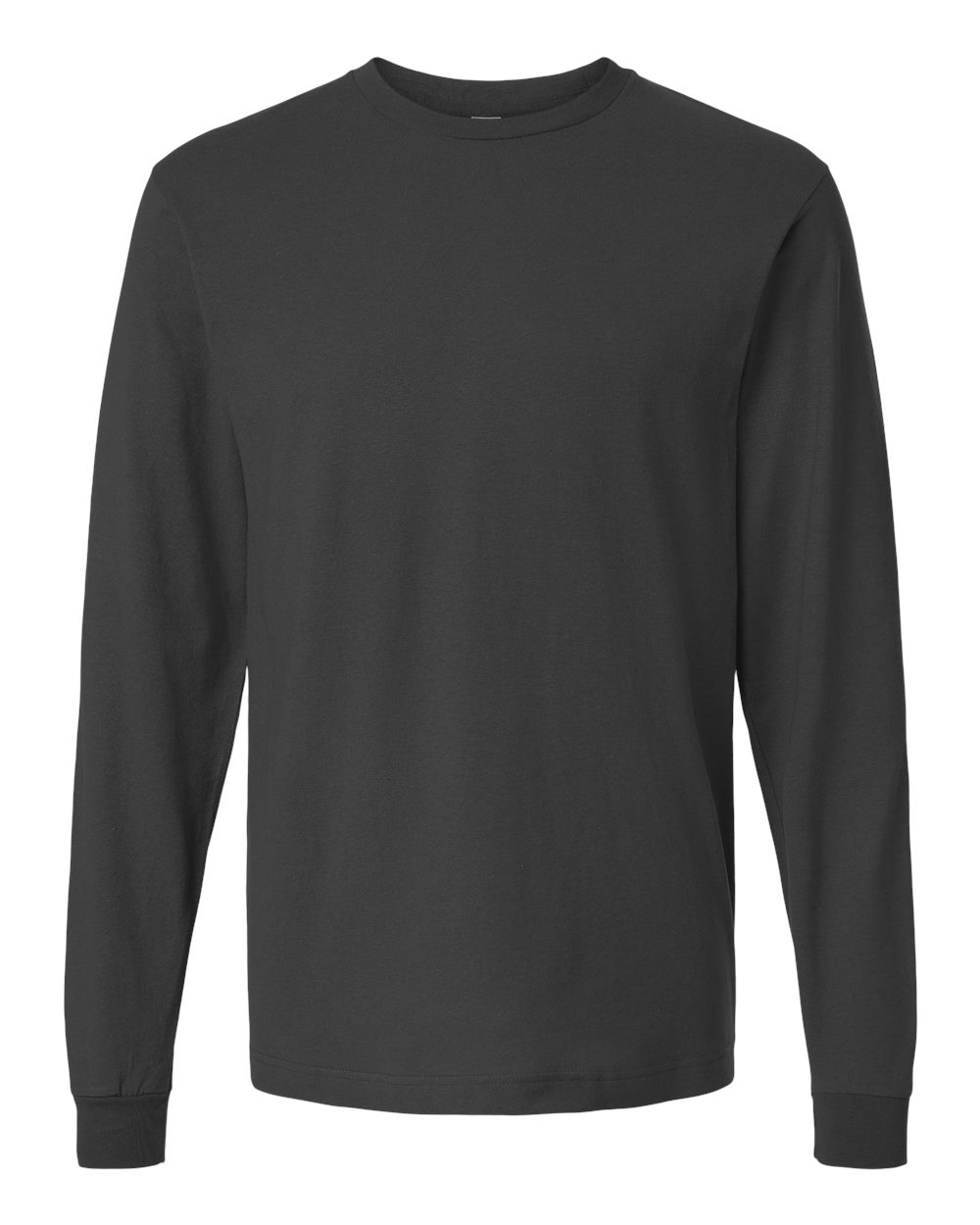 Front View of Charcoal Fine Jersey Long Sleeve T-Shirt - 202LS