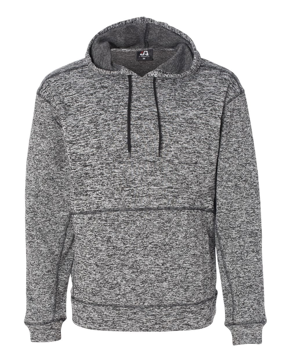 Front View of Charcoal Fleck Cosmic Fleece Hooded Sweatshirt - 8613