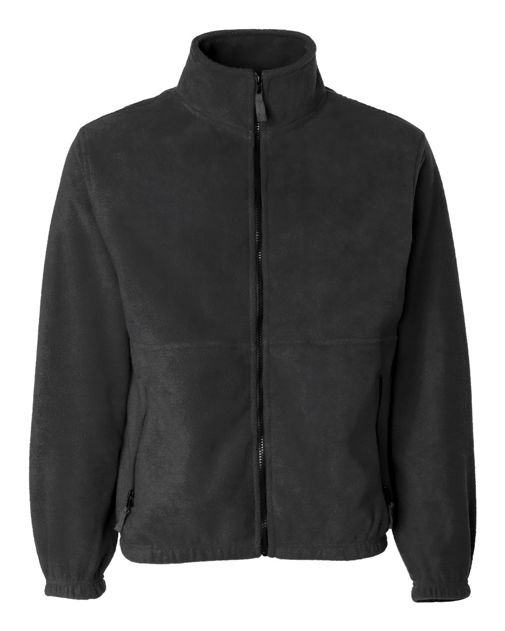 Front View of Charcoal Fleece Full-Zip Jacket - 3061