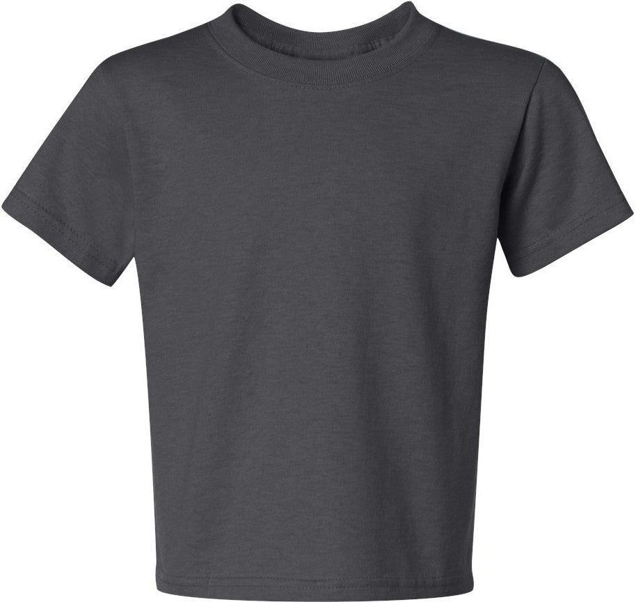Front View of Charcoal Grey Dri-Power® Youth 50/50 T-Shirt - 29BR