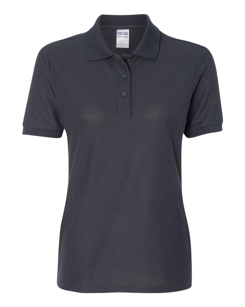 Front View of Charcoal Grey Women's Easy Care Piqué Polo - 537WR