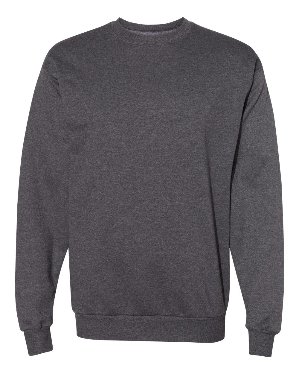 Front View of Charcoal Heather Ecosmart® Crewneck Sweatshirt - P160