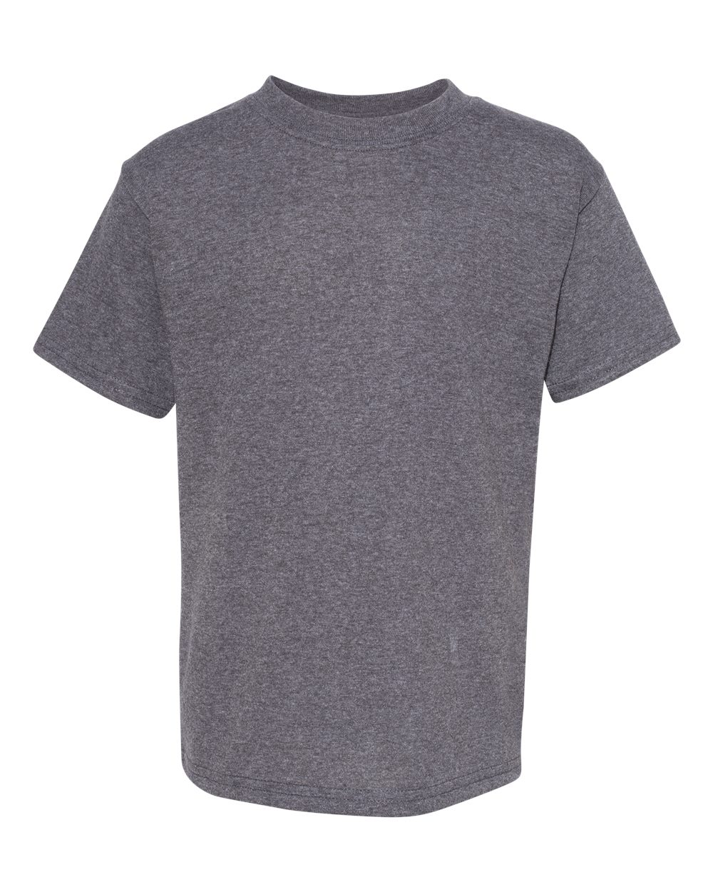 Front View of Charcoal Heather Ecosmart™ Youth T-Shirt - 5370