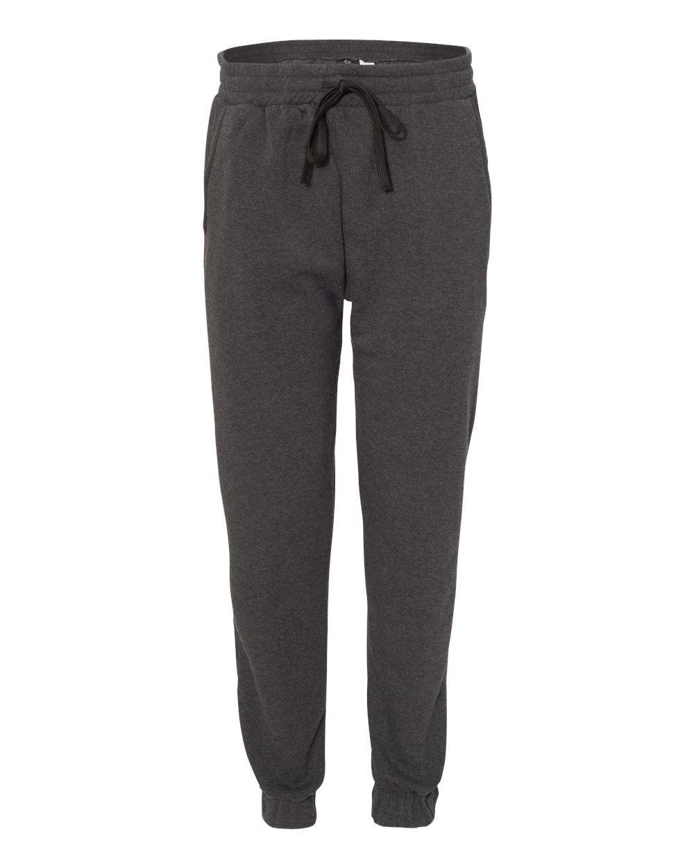 Front View of Charcoal Heather Fleece Joggers - 8800