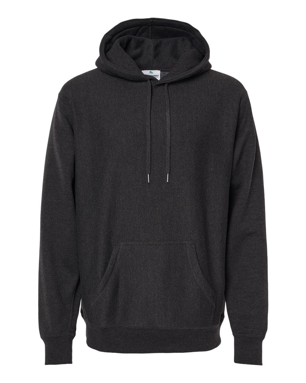 Front View of Charcoal Heather Legend - Premium Heavyweight Cross-Grain Hooded Sweatshirt - IND5000P