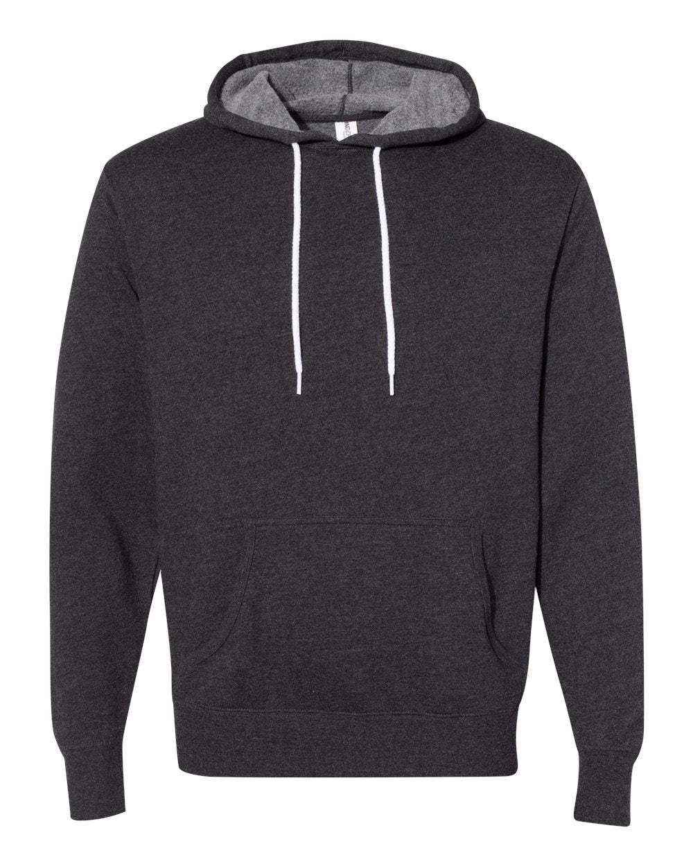 Front View of Charcoal Heather Lightweight Hooded Sweatshirt - AFX90UN