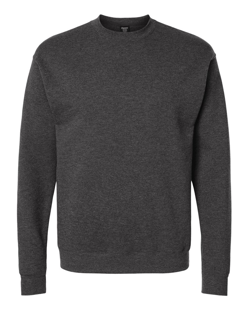 Front View of Charcoal Heather Perfect Sweats Crewneck Sweatshirt - RS160