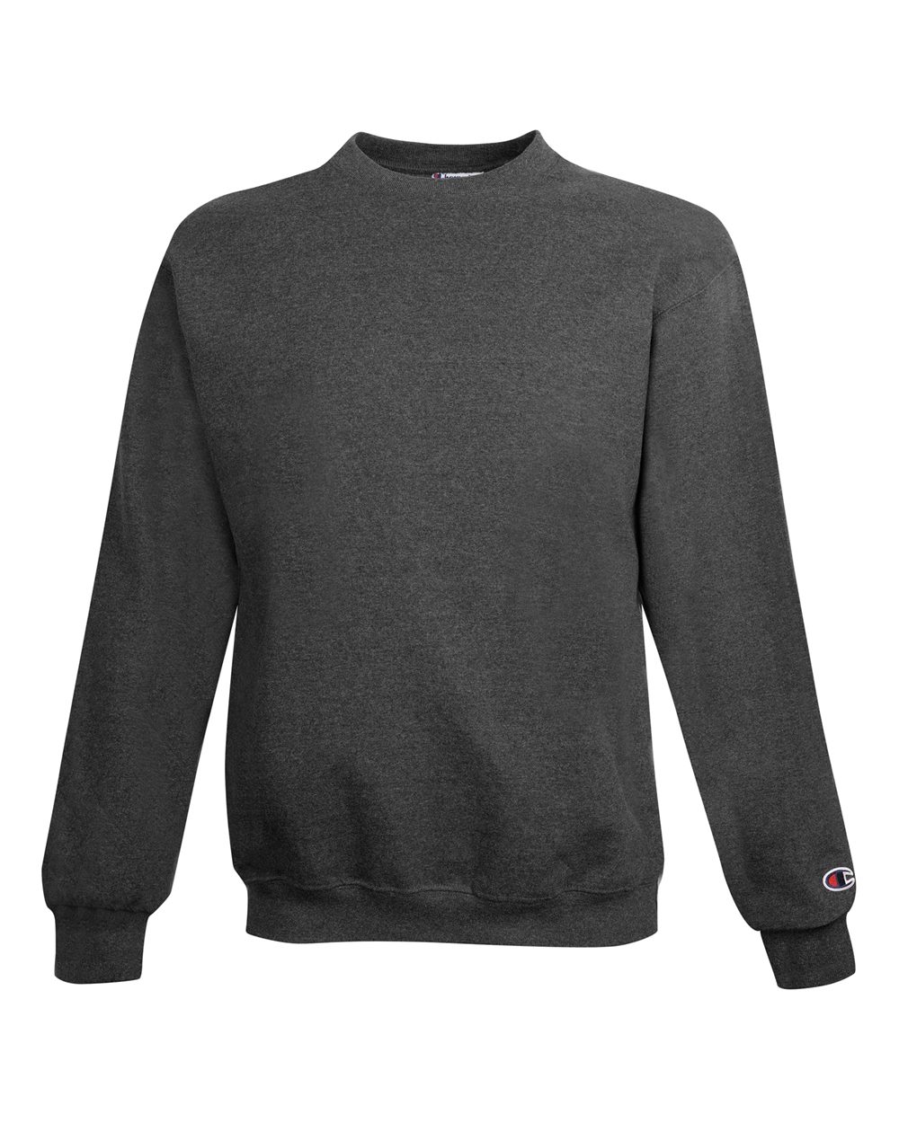Front View of Charcoal Heather Powerblend® Crewneck Sweatshirt - S600