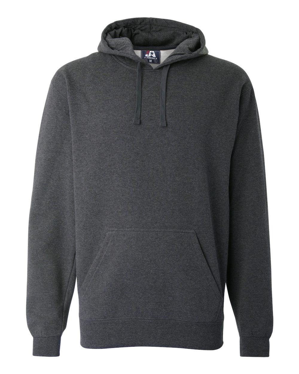 Front View of Charcoal Heather Premium Hooded Sweatshirt - 8824