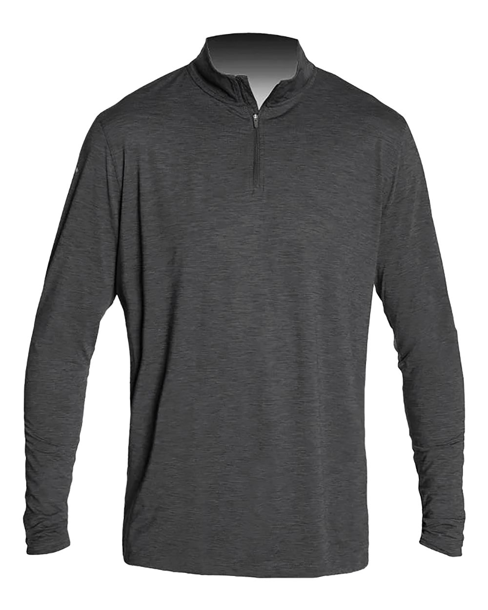 Front View of Charcoal Heathered Low Pro Quarter-Zip - MVQTRL9