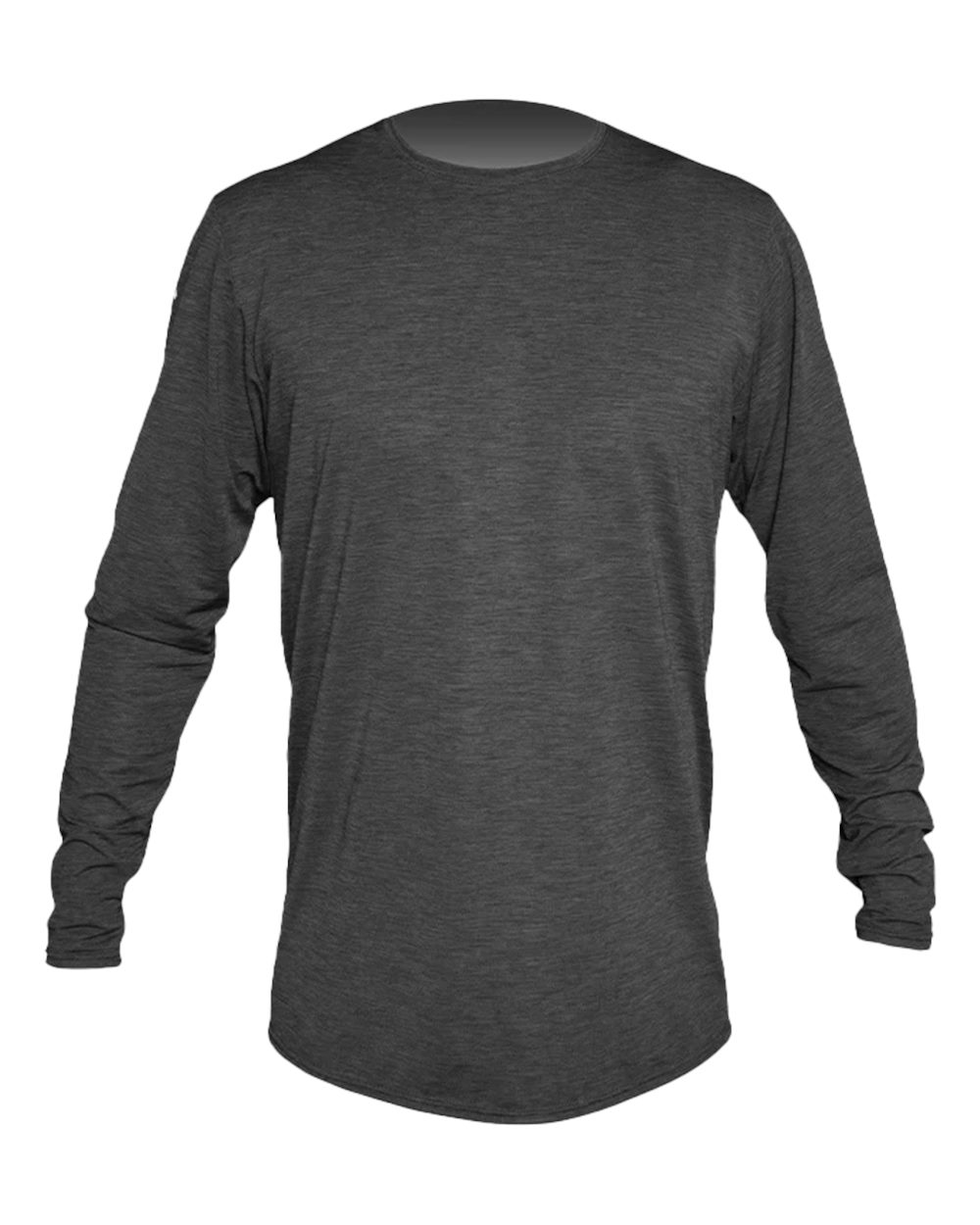 Front View of Charcoal Heathered Low Pro Tech Long Sleeve T-Shirt - MVLPRL8