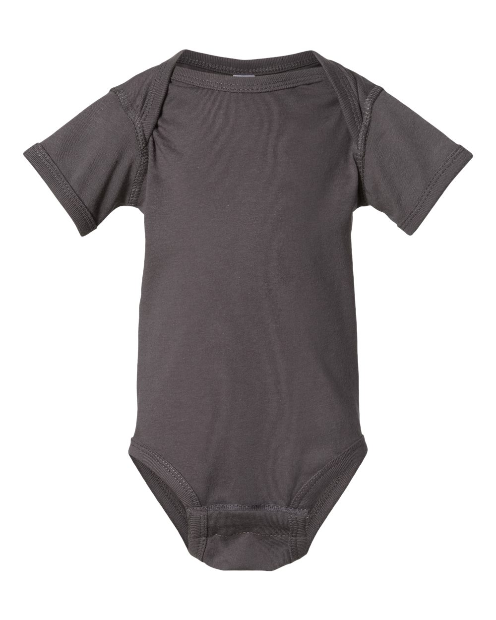 Front View of Charcoal Infant Fine Jersey Bodysuit - 4424