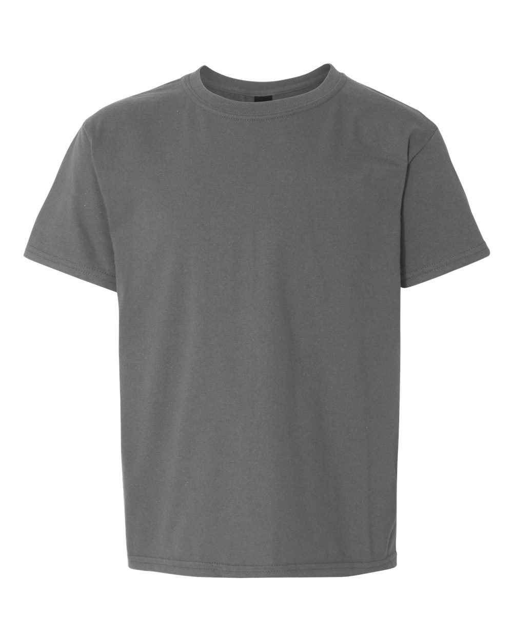 Front View of Charcoal Light Cotton Youth T-Shirt - 3000B