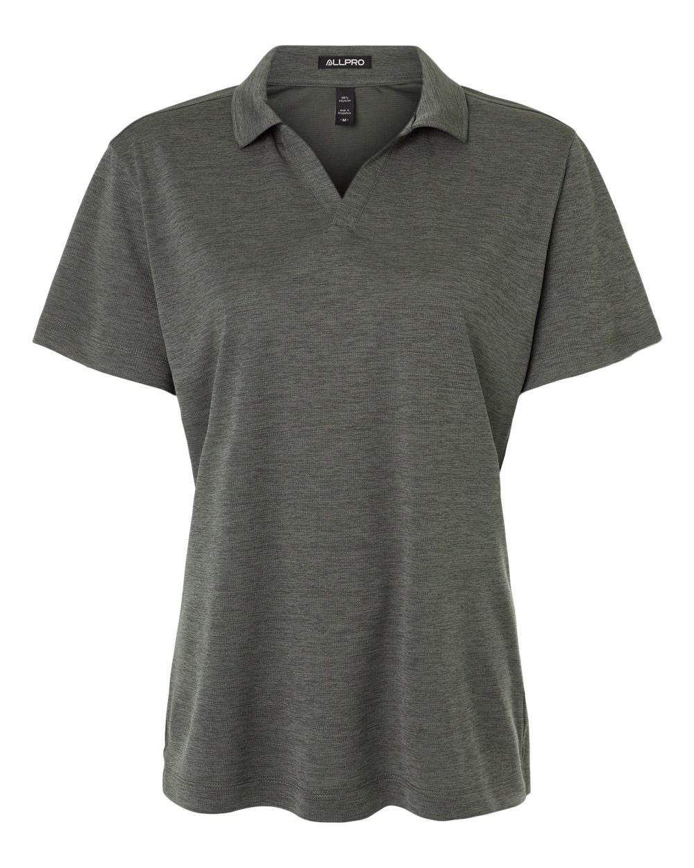 Front View of Charcoal Melange Women's Performance Mélange Polo - 4HM00L