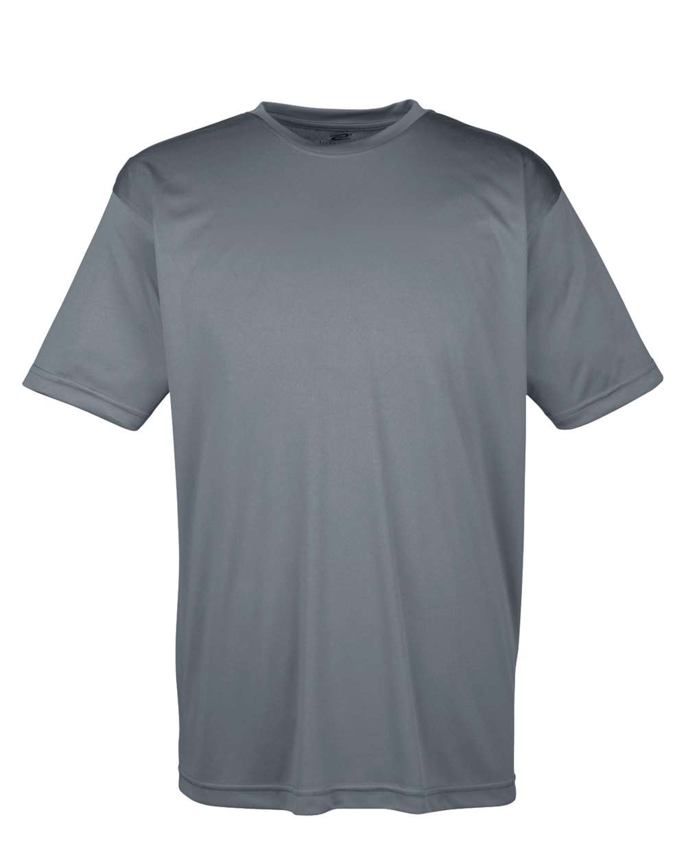 Front View of Charcoal Men's Cool & Dry Sport Performance Interlock T-Shirt - 8420