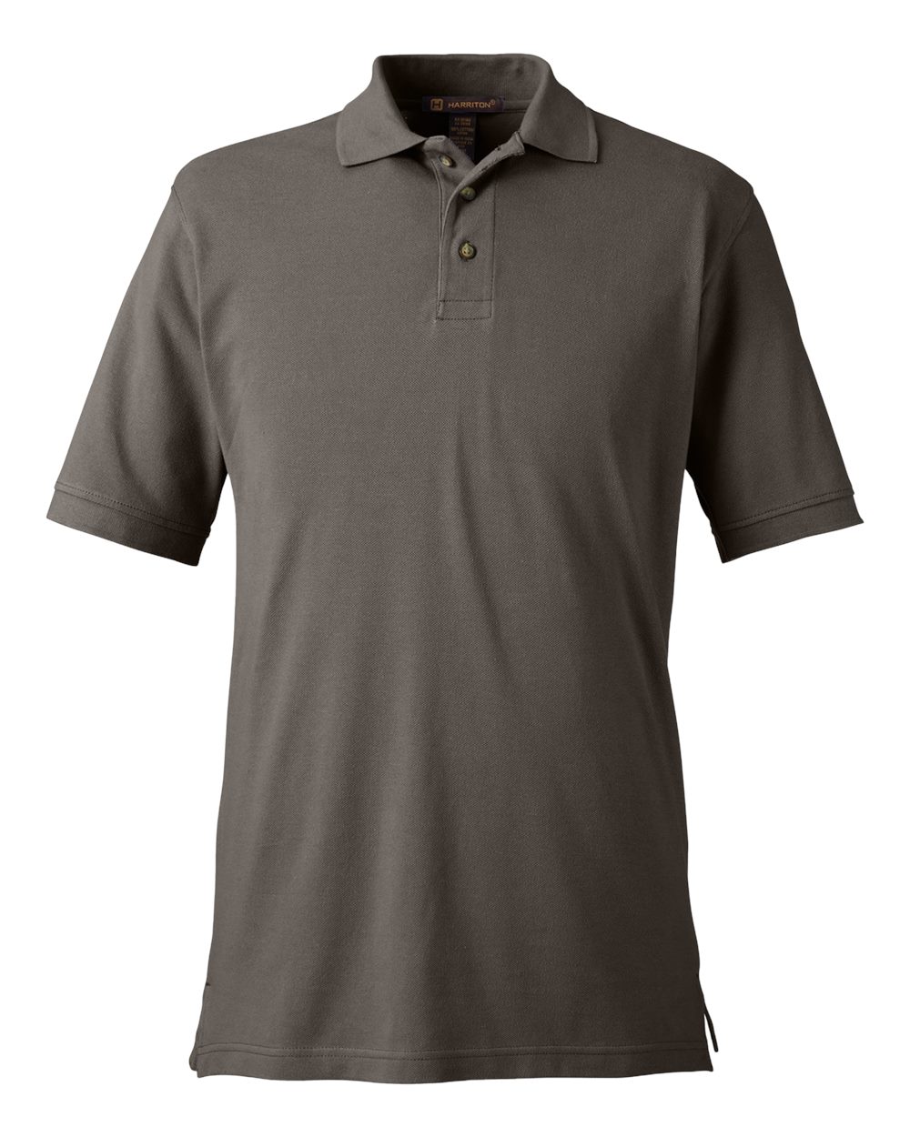 Front View of Charcoal Men's Pique Polo - M200