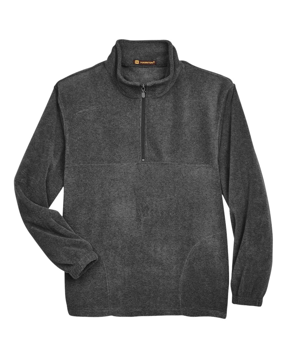 Front View of Charcoal Men's Quarter-Zip Fleece Pullover - M980