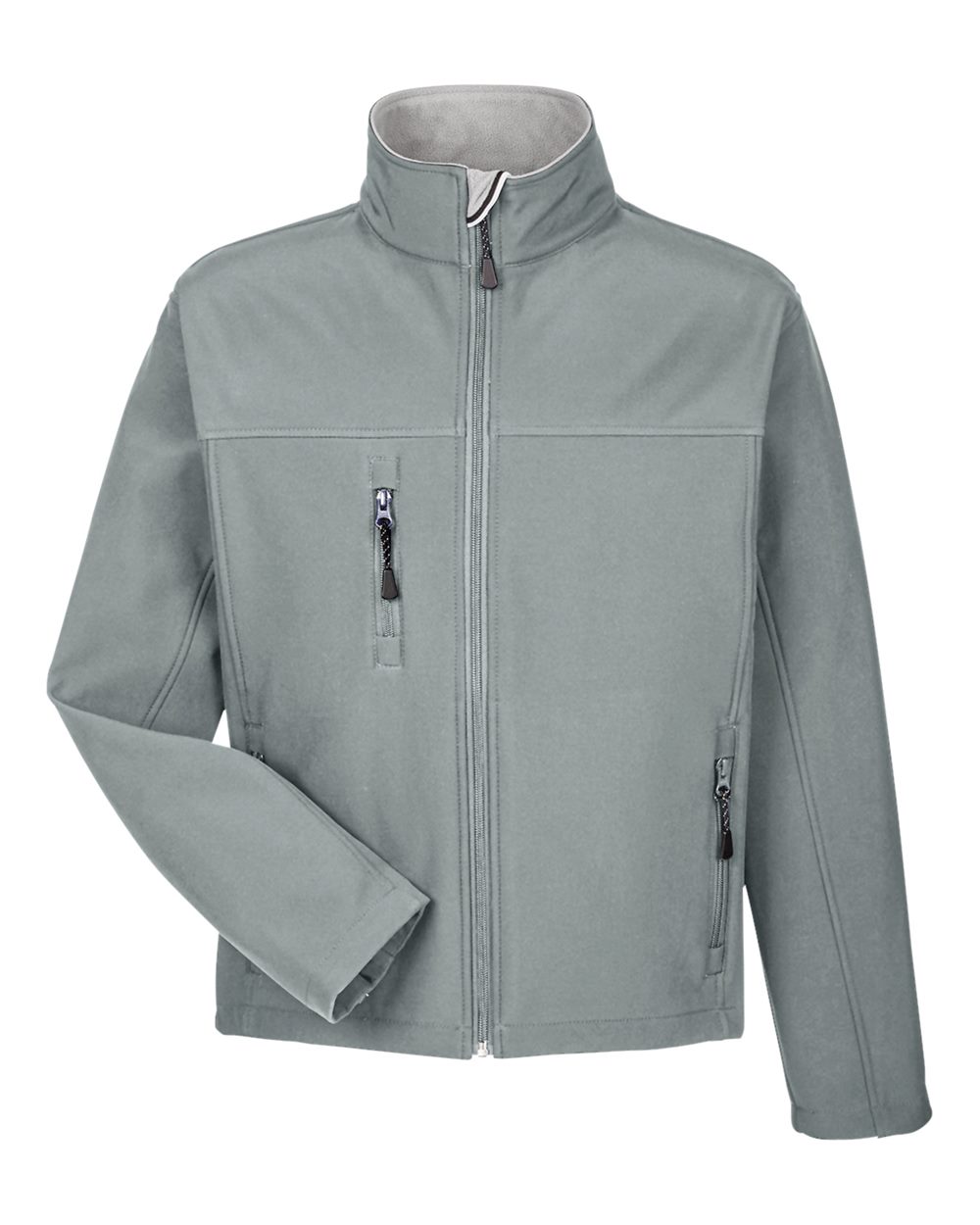 Front View of Charcoal Men's Soft Shell Jacket - D995