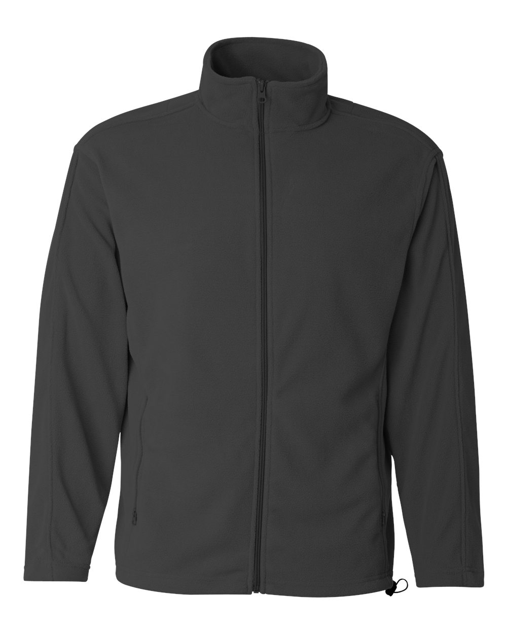 Front View of Charcoal Microfleece Full-Zip Jacket - 3301
