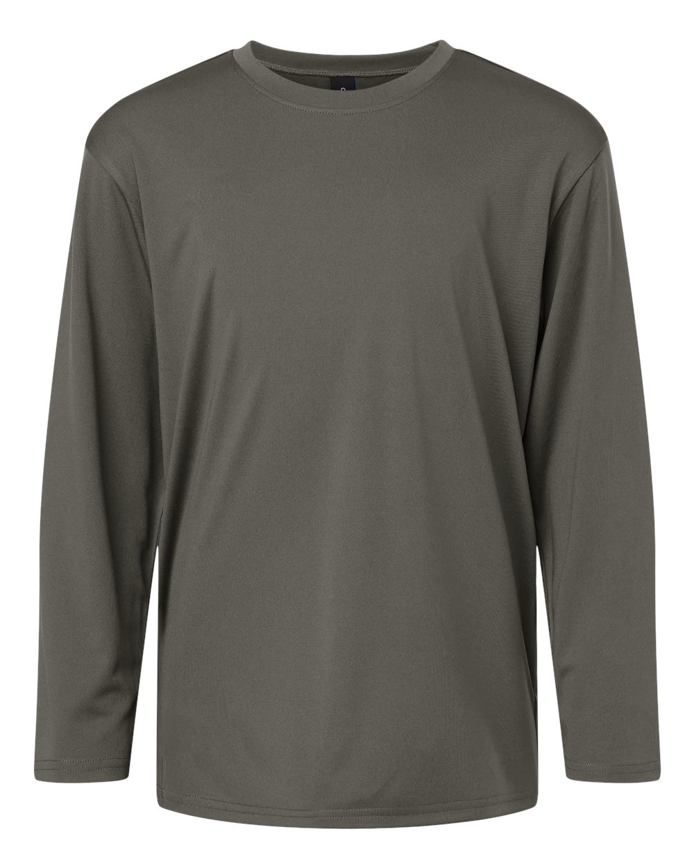 Front View of Charcoal Pro-Lock Youth Performance Long Sleeve T-Shirt - 48400Y