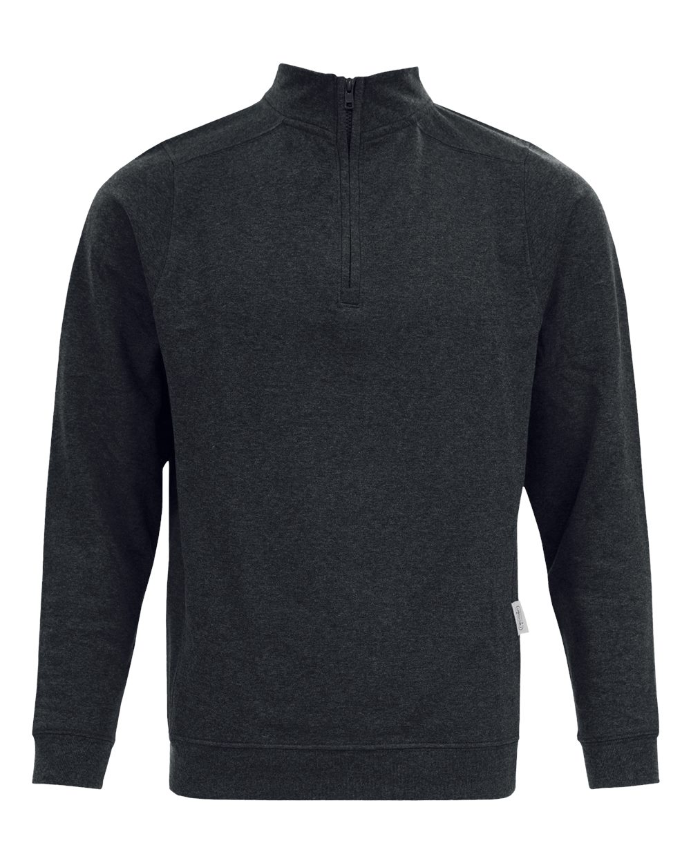 Front View of Charcoal Quarter-Zip Pullover - RC1096