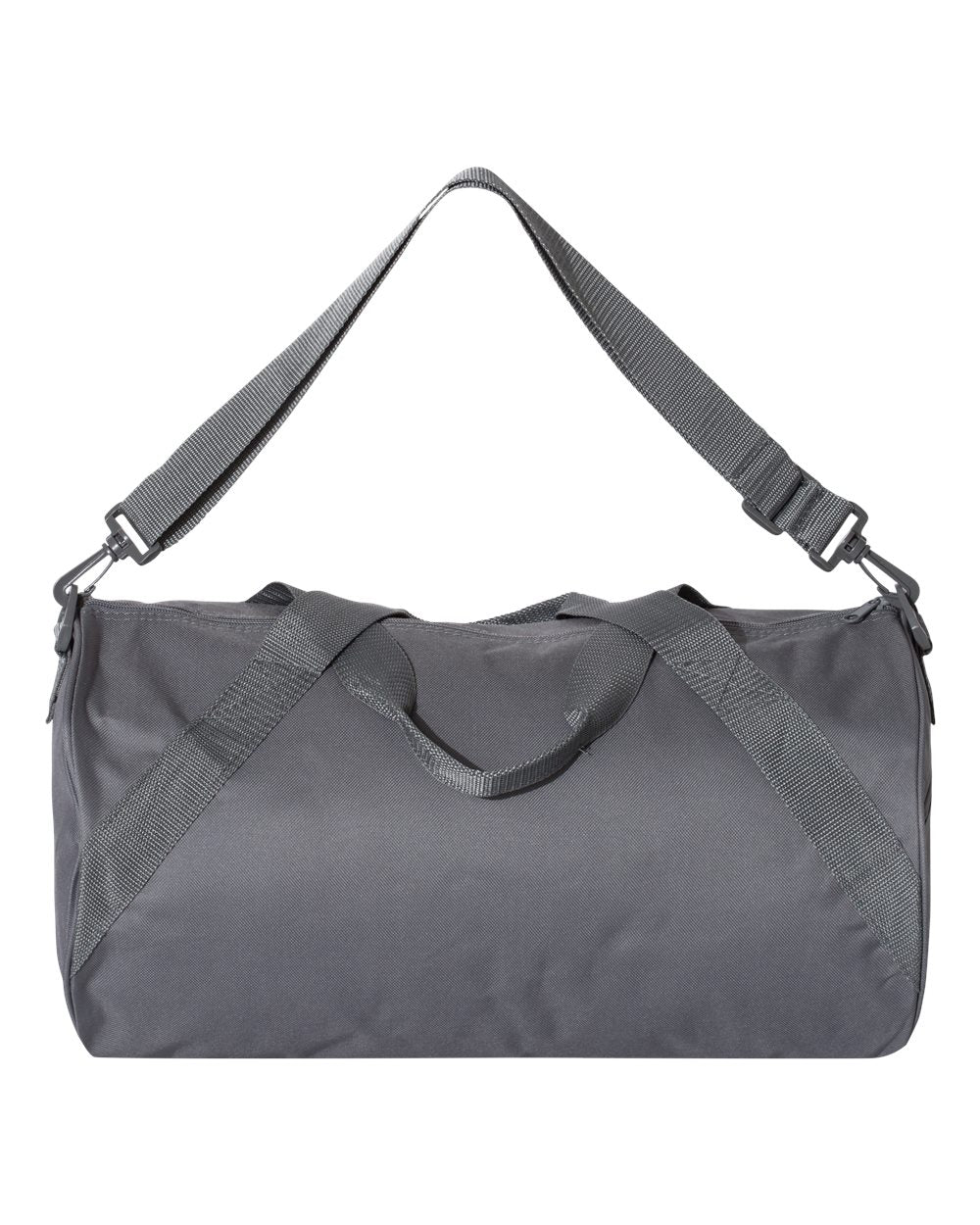 Front View of Charcoal Recycled 18” Small Duffel Bag - 8805