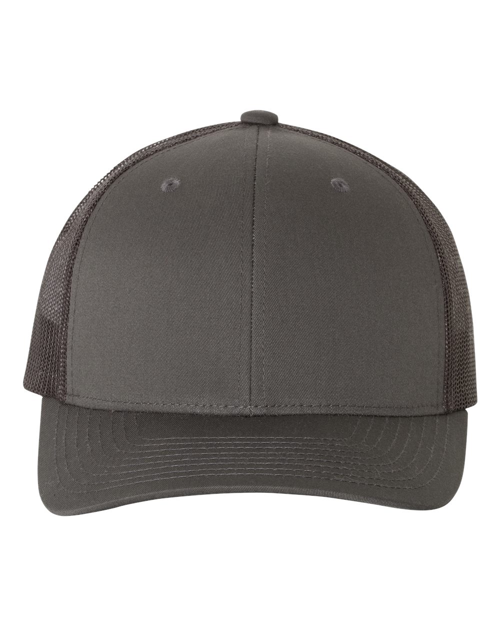 Front View of Charcoal Retro Trucker Cap - 6606
