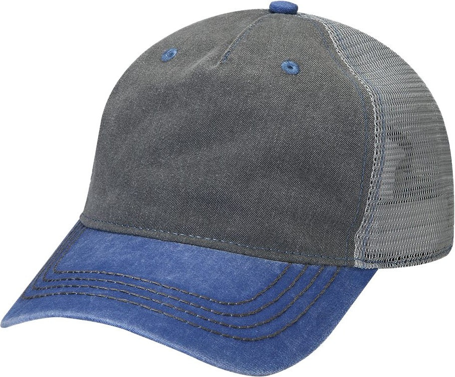 Front View of Charcoal/ Royal/ Grey Endeavor Cap - EN102