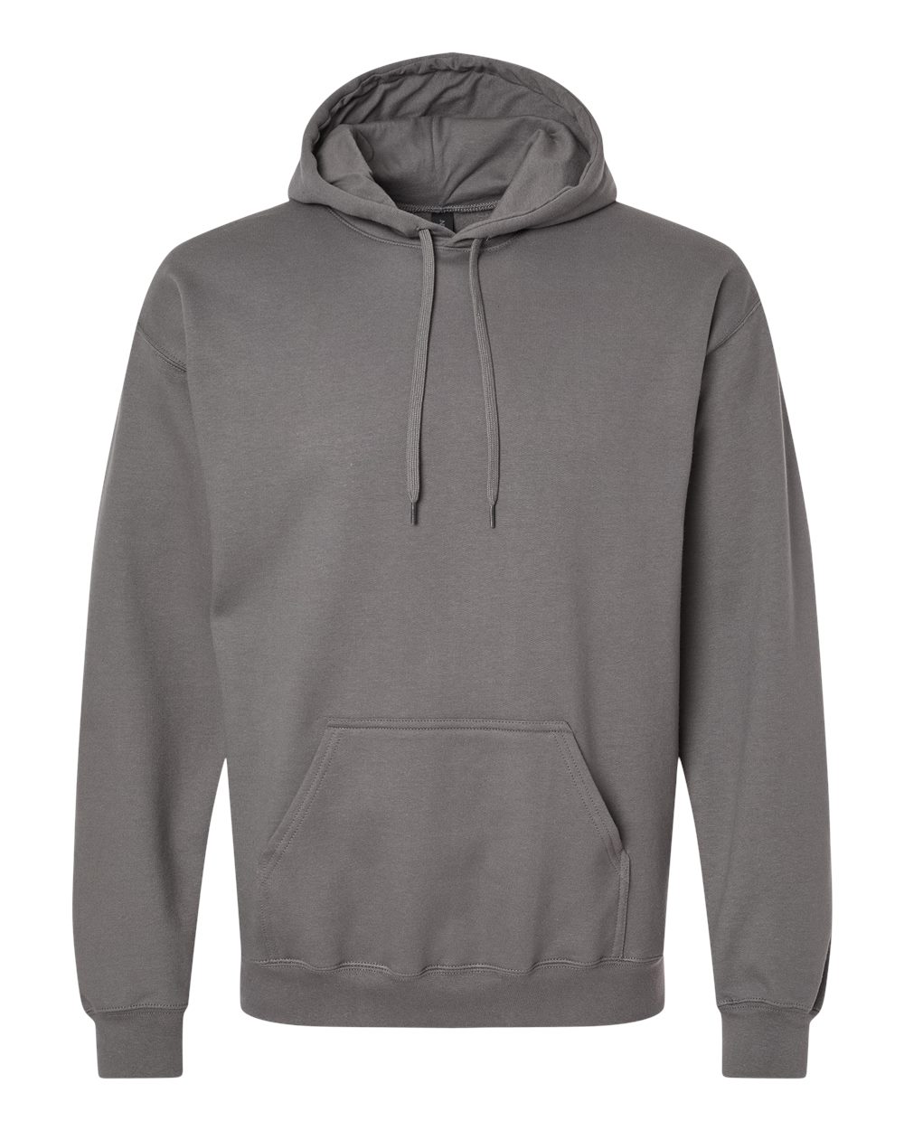Front View of Charcoal Softstyle® Midweight Hooded Sweatshirt - SF500