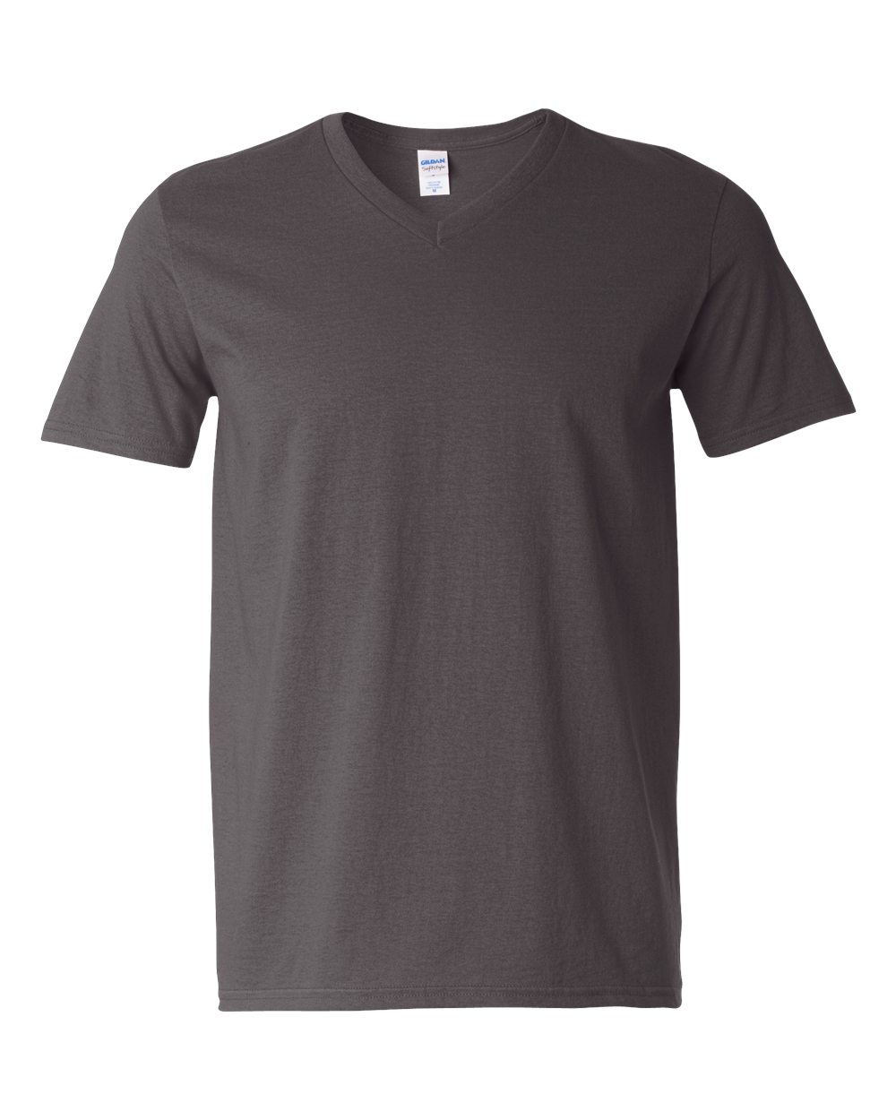 Front View of Charcoal Softstyle® V-Neck T-Shirt - 64V00