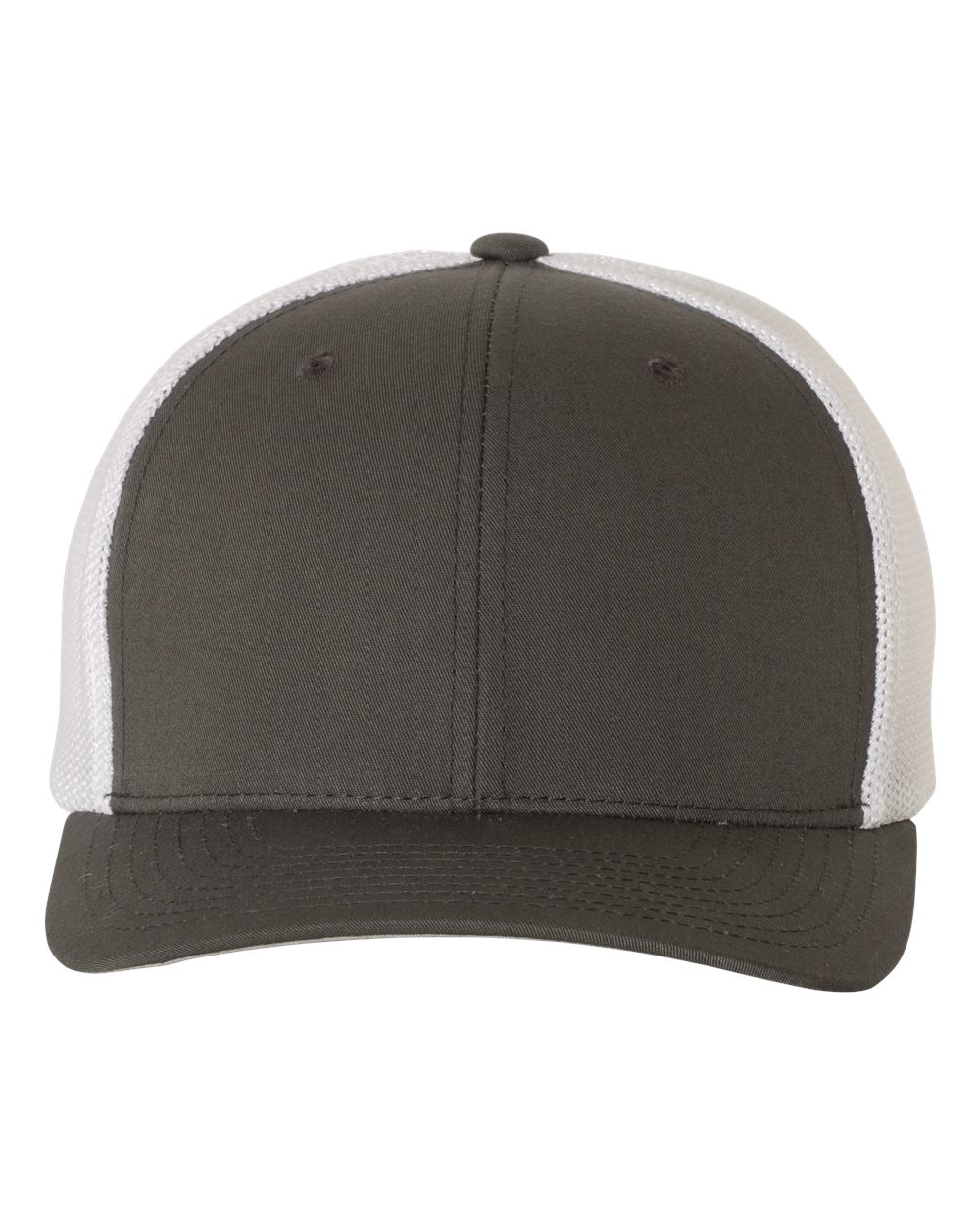 Front View of Charcoal/ White Trucker Cap - 6511