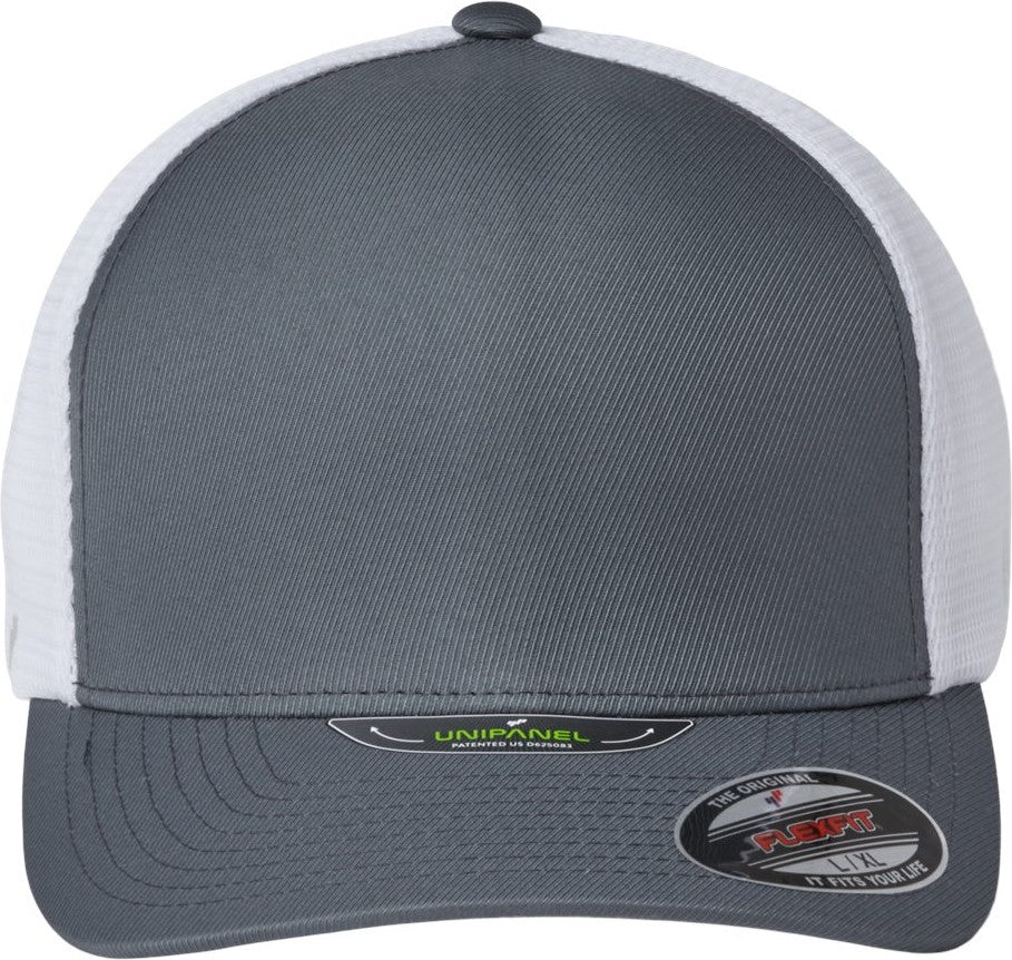 Front View of Charcoal/ White Unipanel™ Trucker Cap - 5511UP