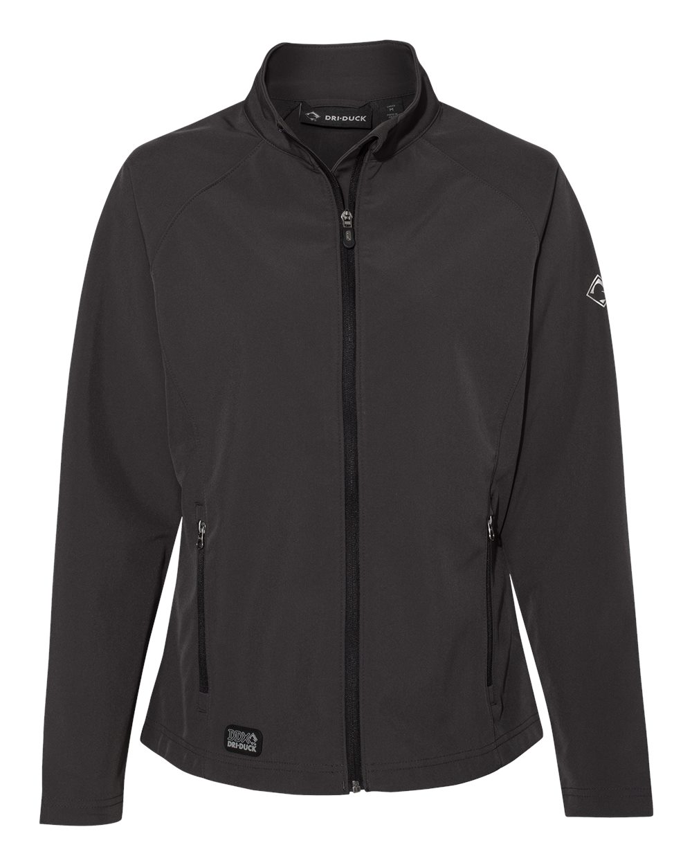 Front View of Charcoal Women's Contour Soft Shell Jacket - 9439