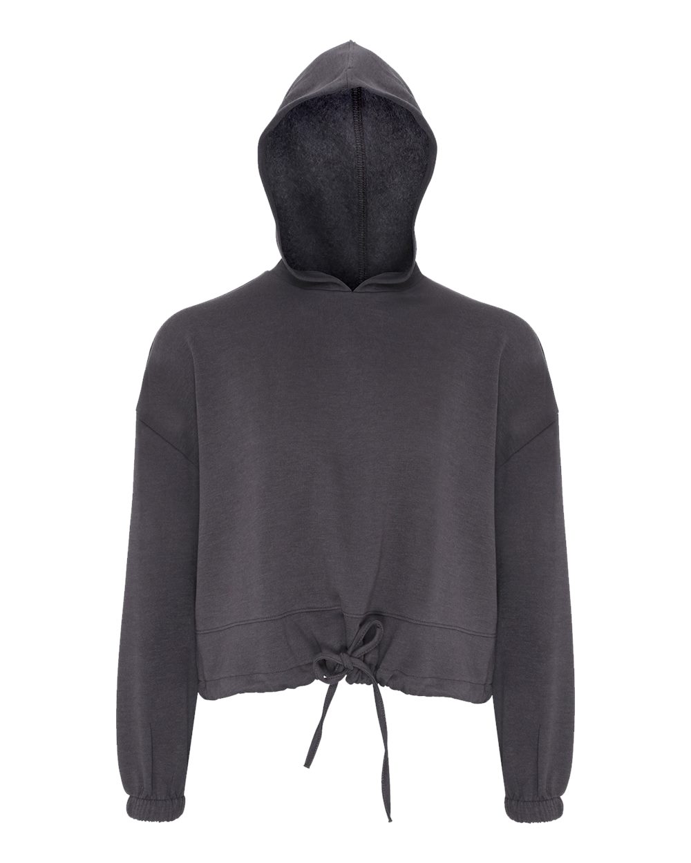 Front View of Charcoal Women's Cropped Maria Hoodie - TD085