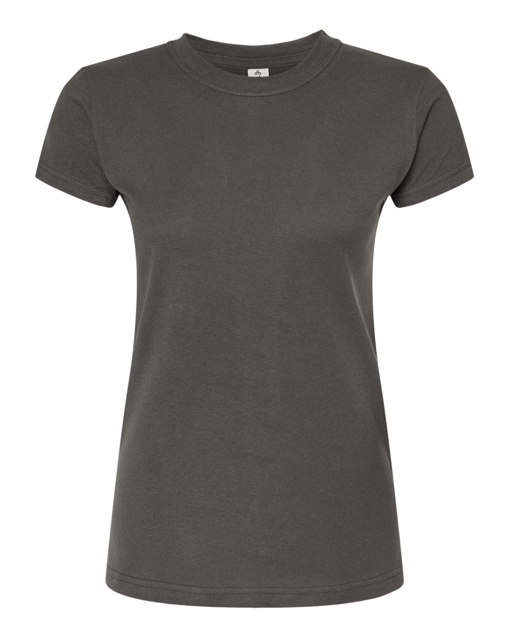 Front View of Charcoal Women's Fine Jersey Slim Fit T-Shirt - 213