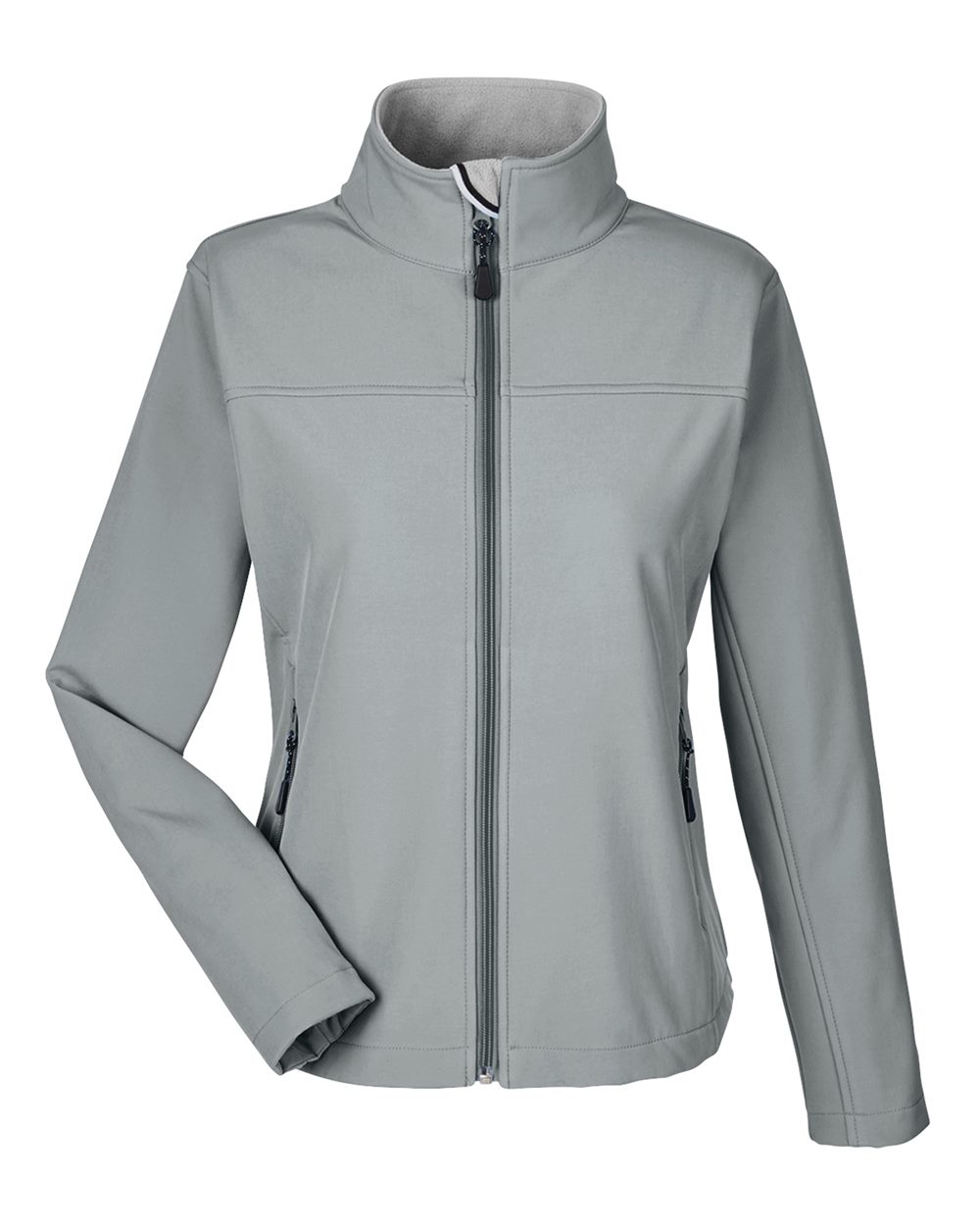 Front View of Charcoal Women's Soft Shell Jacket - D995W