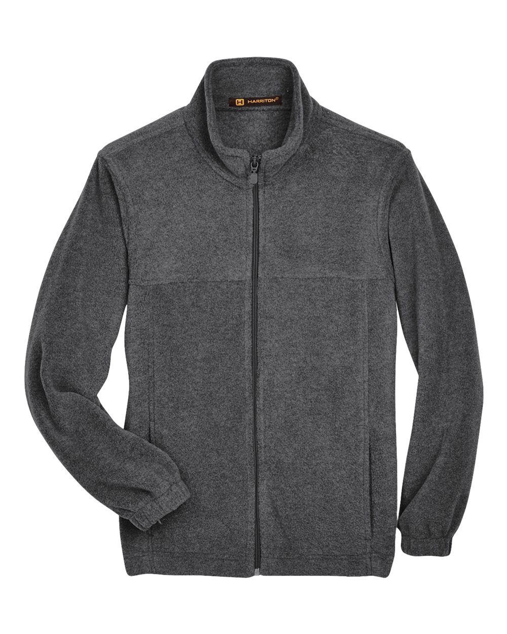 Front View of Charcoal Youth Full-Zip Fleece - M990Y