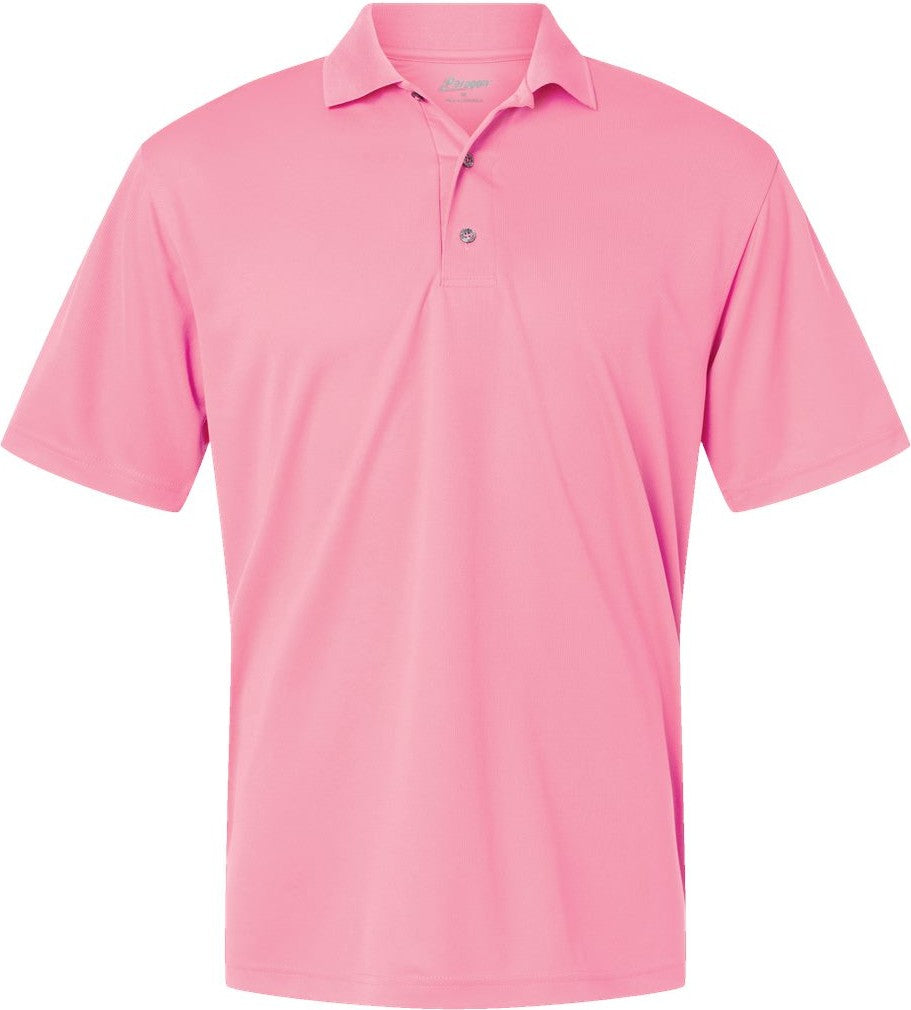 Front View of Charity Pink Saratoga Performance Mini Mesh Polo - 100