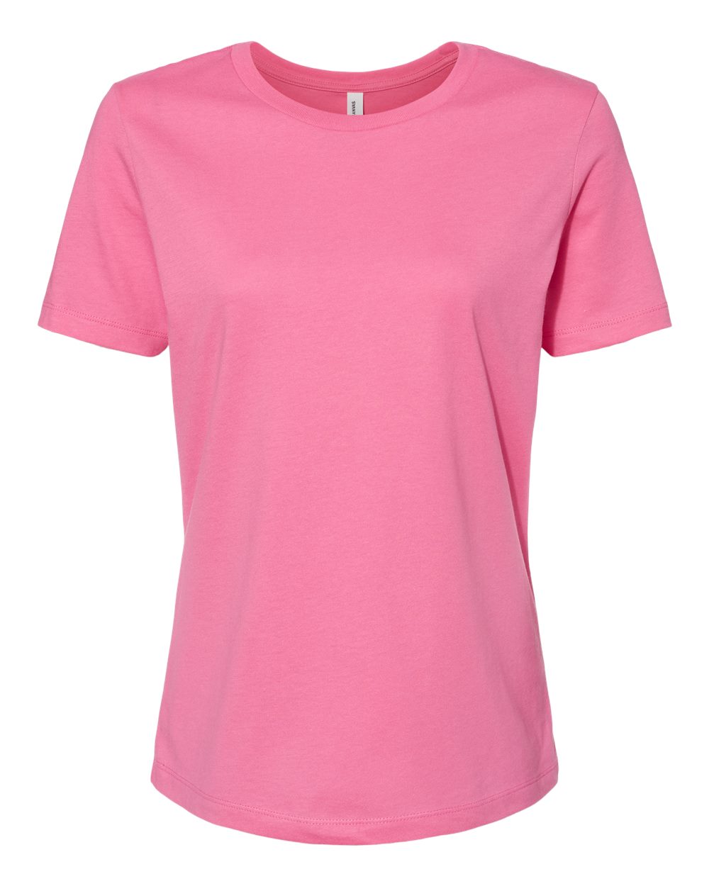 Front View of Charity Pink Women’s Relaxed Jersey Tee - 6400