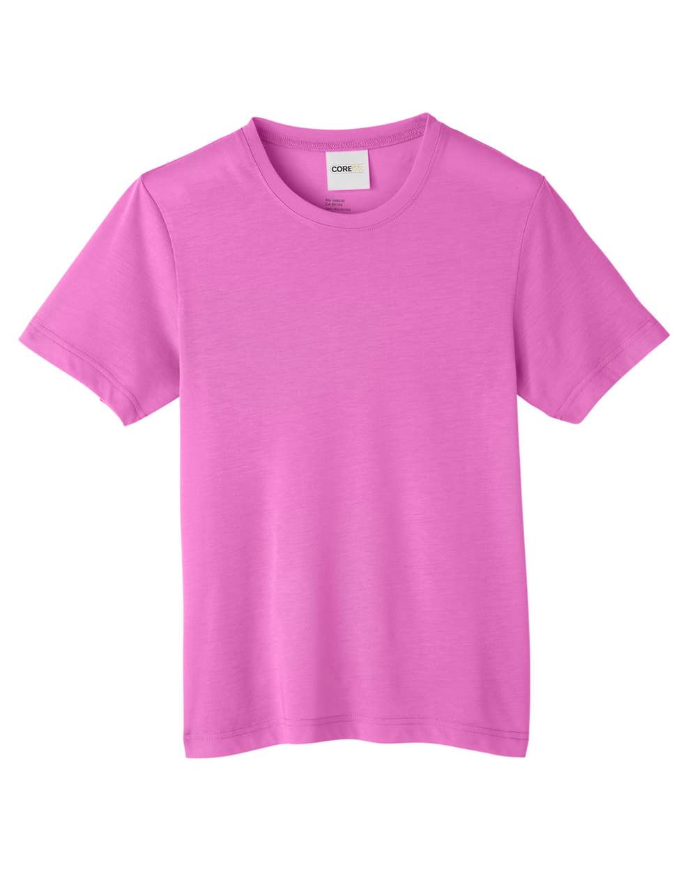 Front View of Charity Pink Youth Fusion ChromaSoft™ Performance T-Shirt - CE111Y
