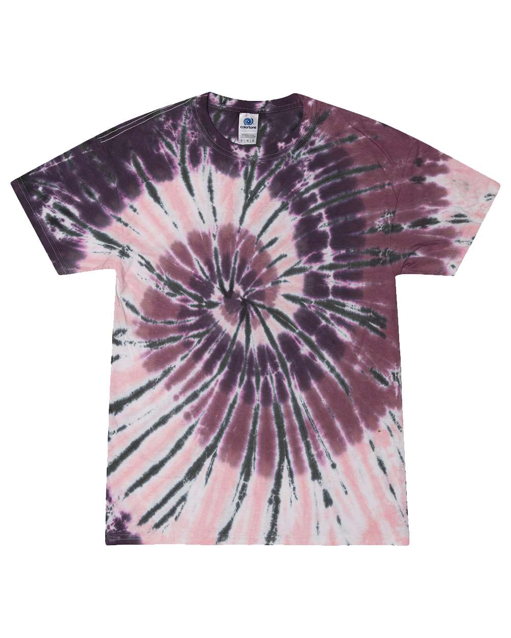 Front View of Cherry Cola Multi-Color Tie-Dyed T-Shirt - 1000