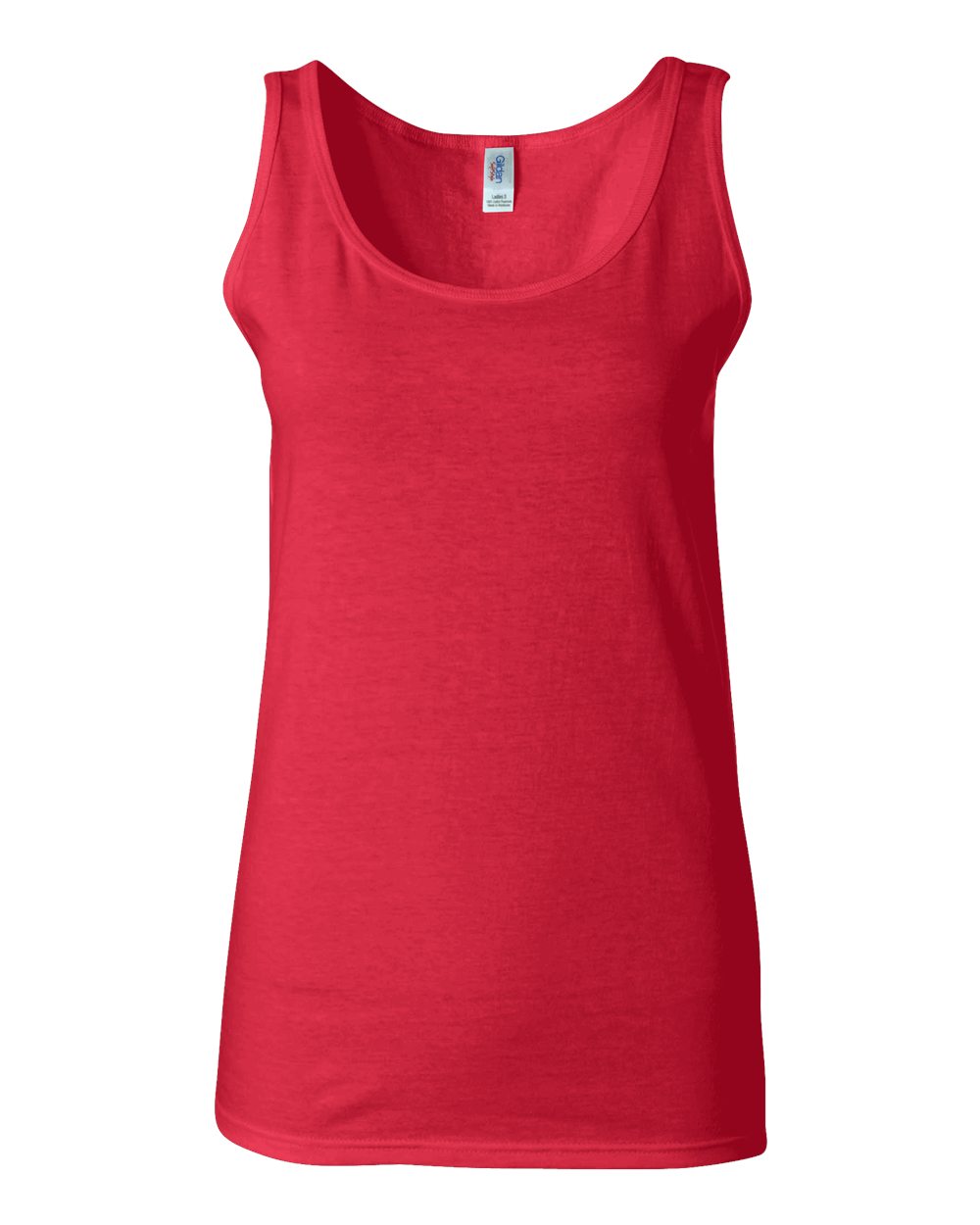 Front View of Cherry Red Softstyle® Women’s Tank Top - 64200L