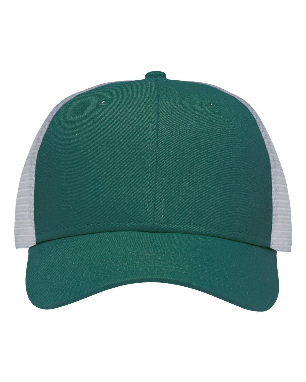 Front View of Chino Forest Green/ White Traditional Lo-Pro Mesh Back Trucker Fit Cap - SP1450