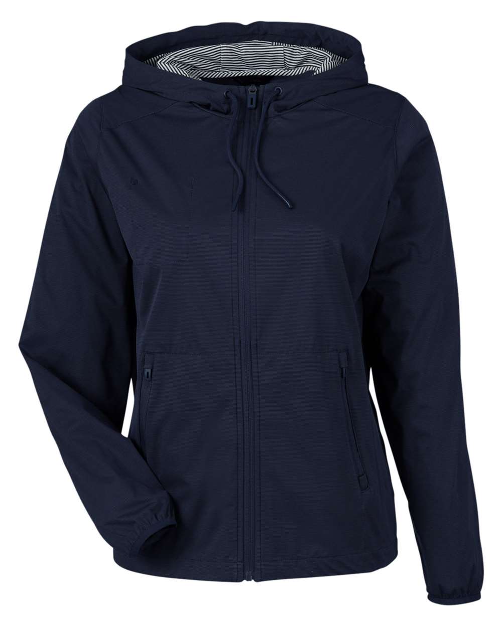 Front View of Classic Navy Heather Women's Network Lightweight Jacket - NE75W