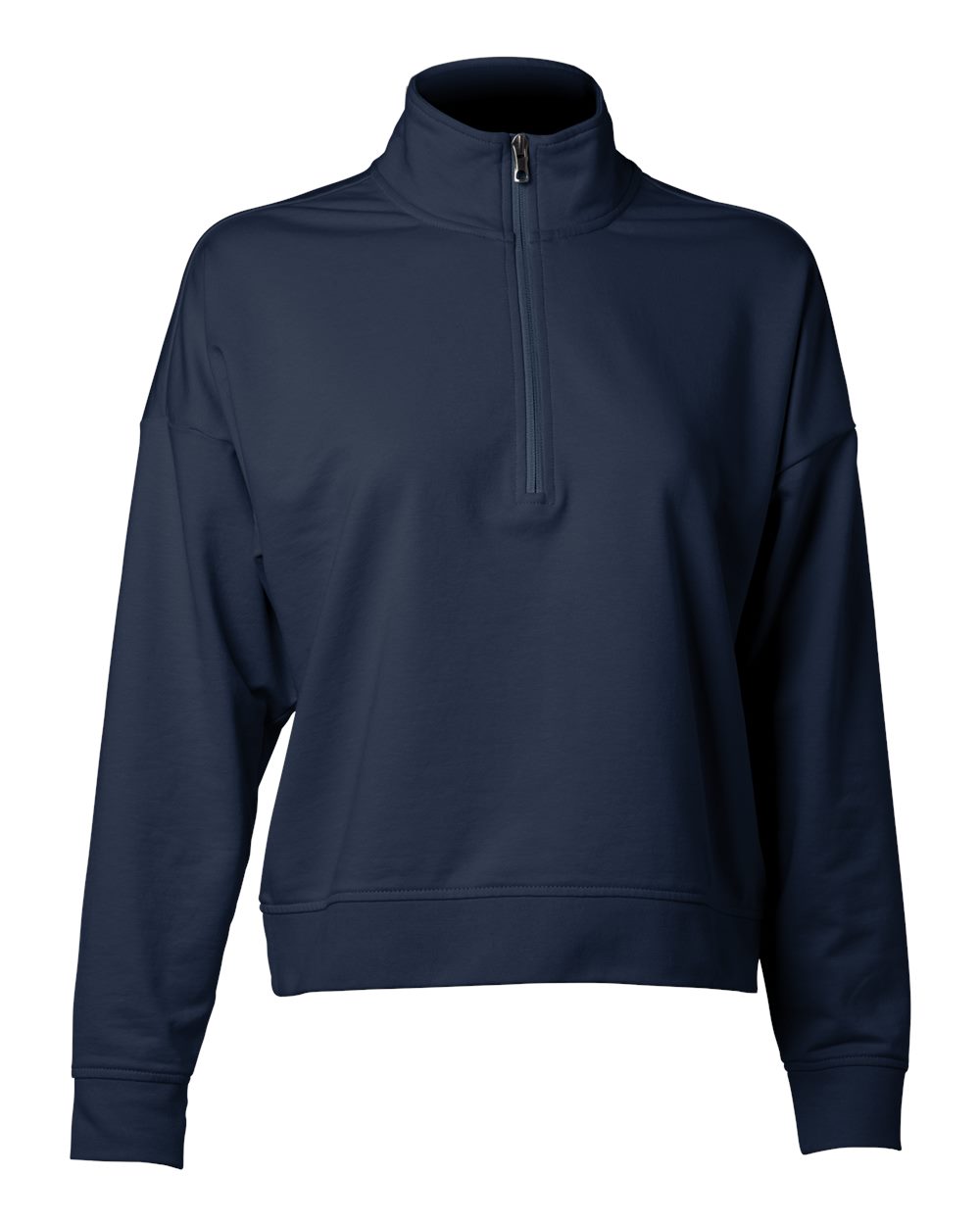 Front View of Classic Navy Women's Perform Quarter-Zip Pullover - EXP15WPQ