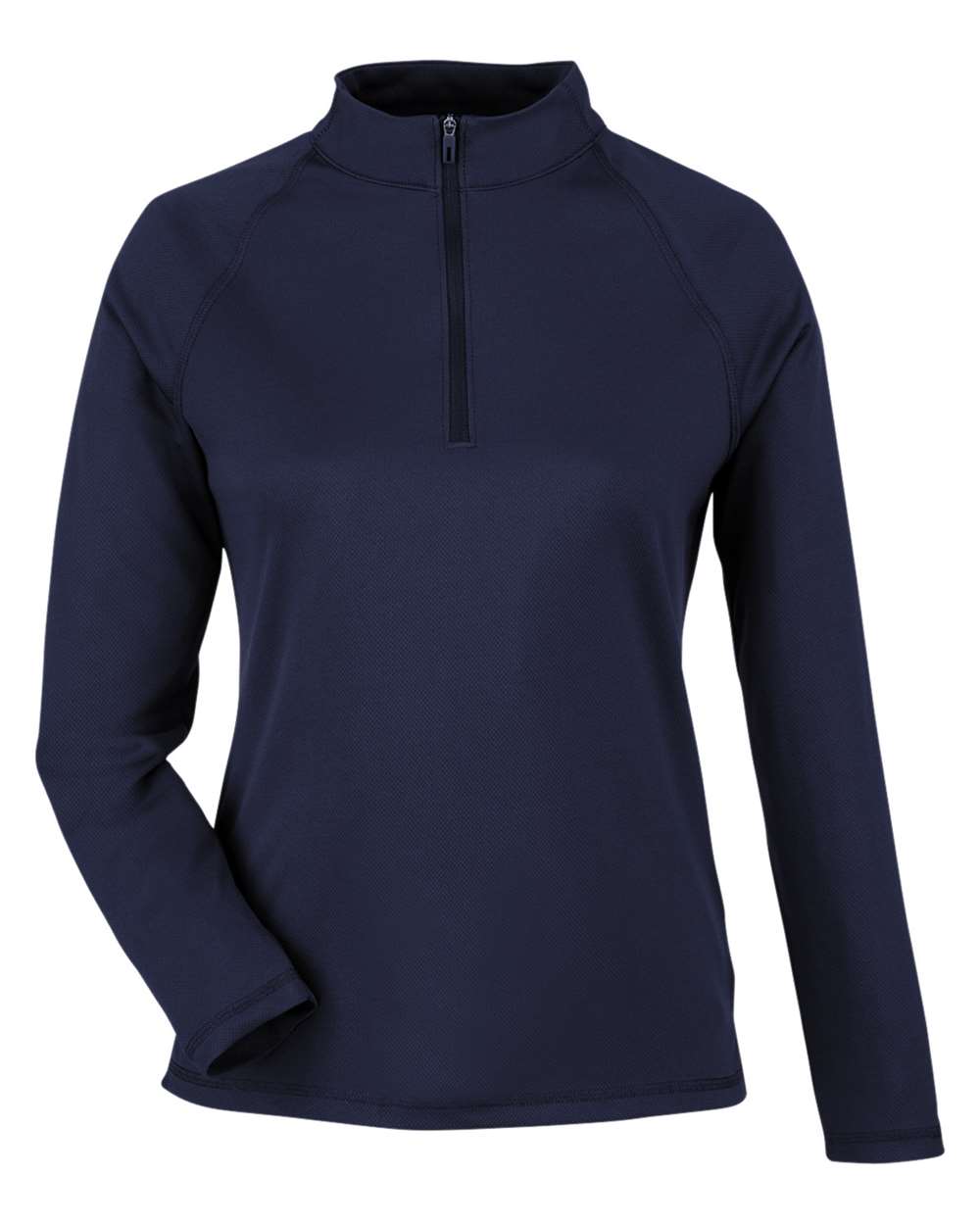 Front View of Classic Navy Women's Revive Coolcore® Quarter-Zip Pullover - NE410W