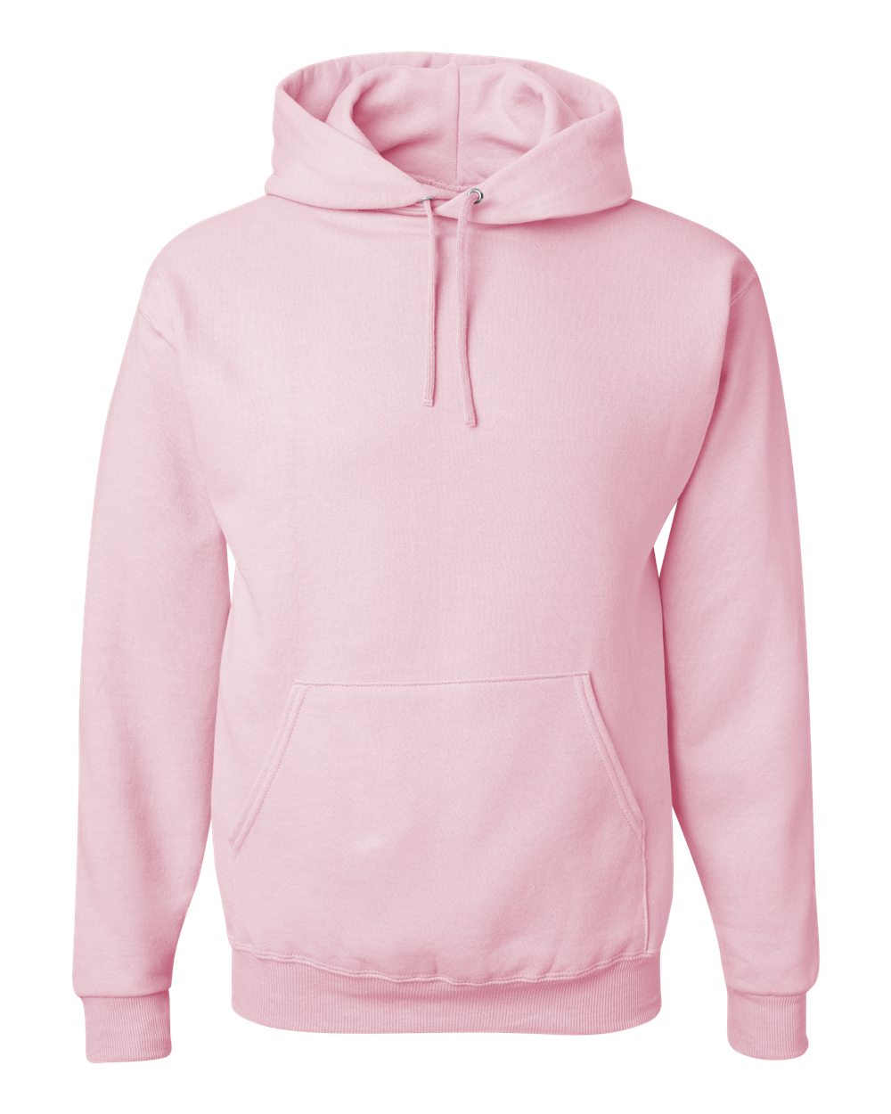 Front View of Classic Pink NuBlend® Hooded Sweatshirt - 996MR